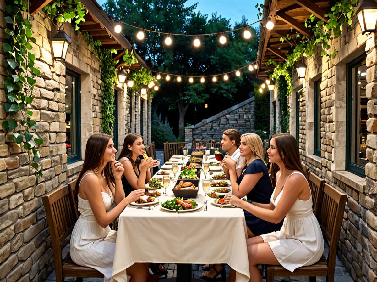 Terrazza esterna del ristorante in estate